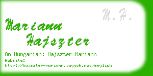 mariann hajszter business card